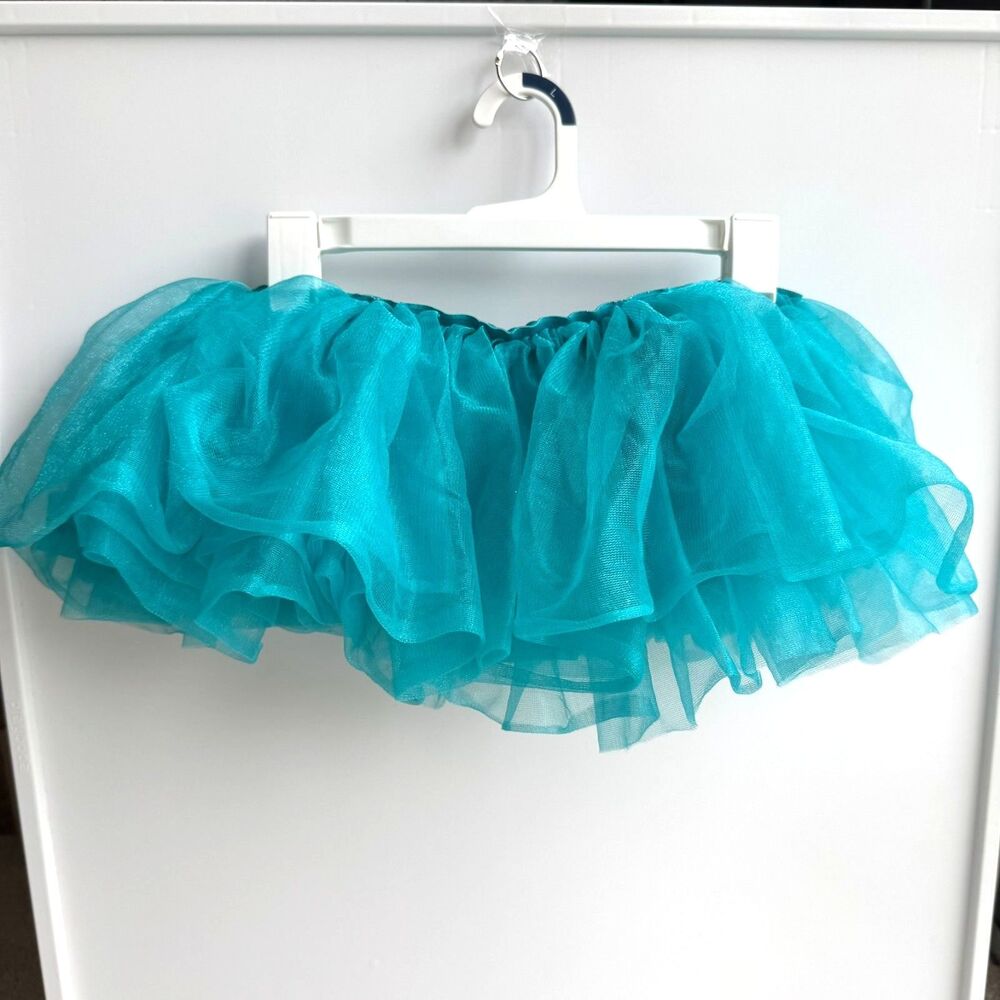 Adult Teal Blue Tutu Skirt Turquoise Tulle Fluffy Costume Dance Rave Fun Run 5K
